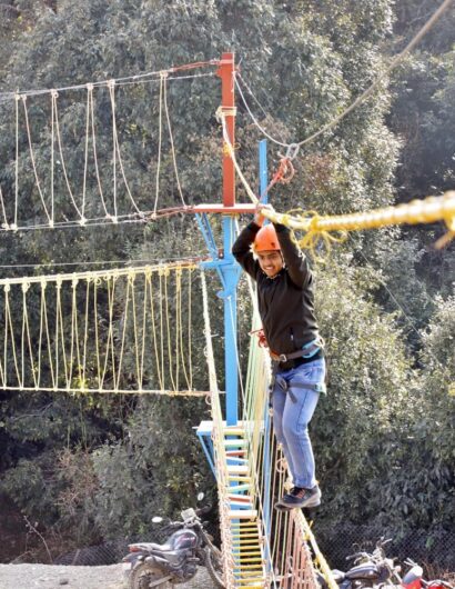 double rope bridge activities in mussoorie