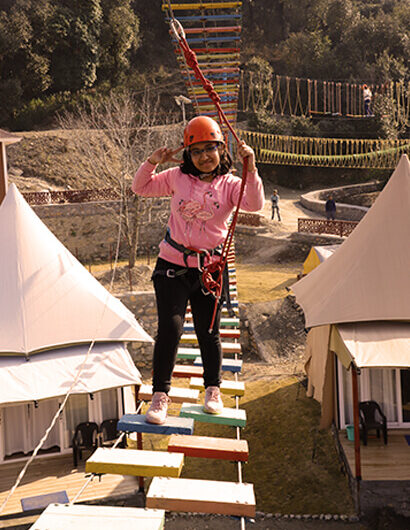 High Rope Course Activity at Mussoorie